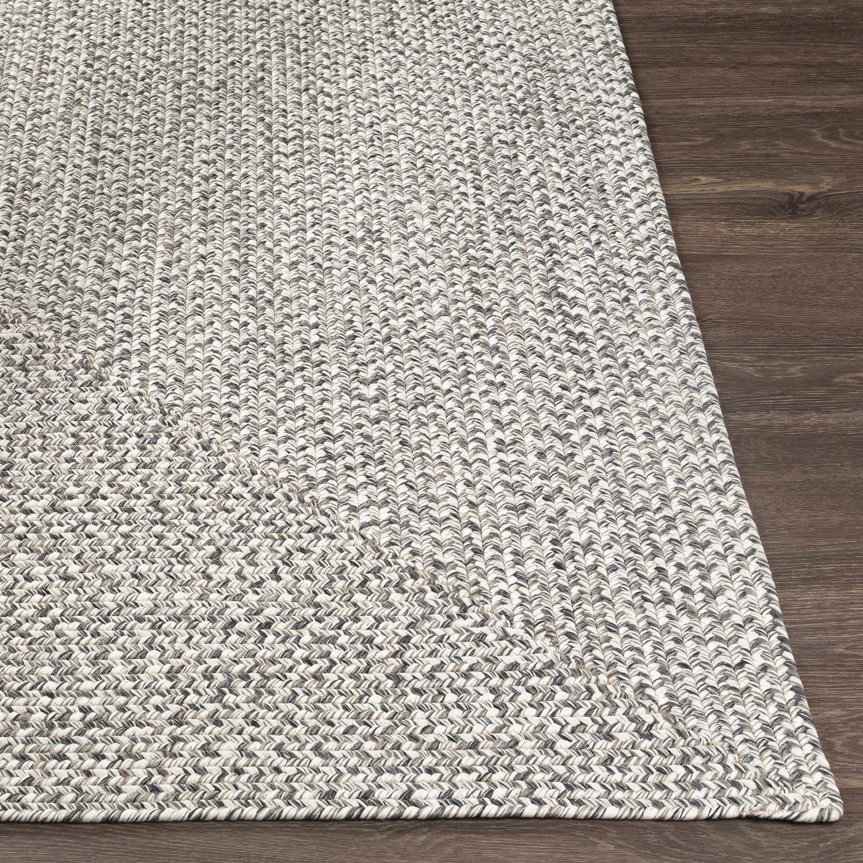 Cream Charcoal Braided Faux Jute Rug - Ornate Home