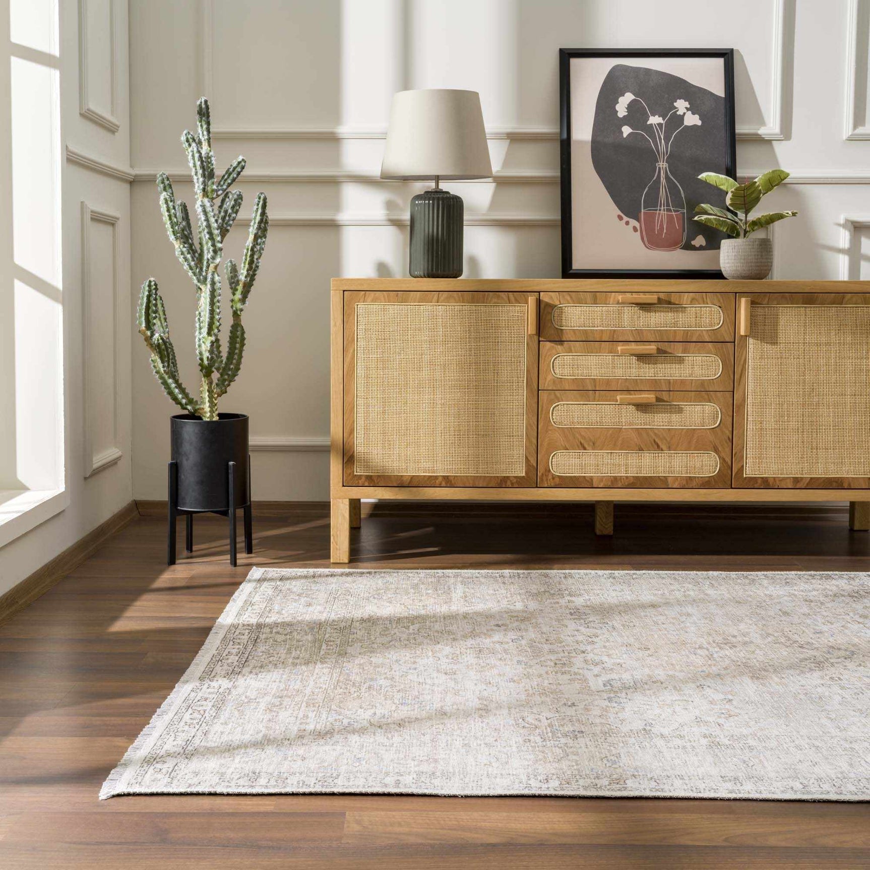 Cream Holi-2301 Washable Area Rug - Ornate Home