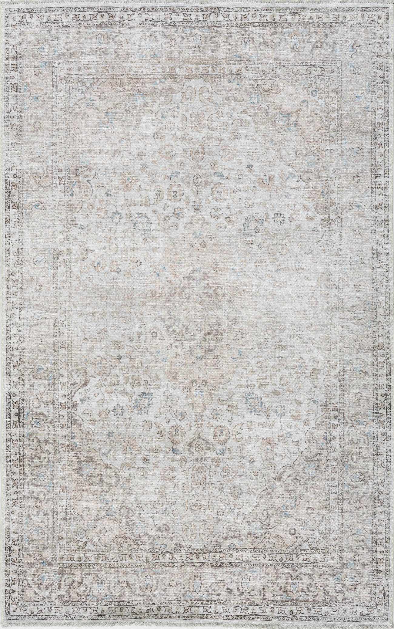 Cream Holi-2301 Washable Area Rug - Ornate Home