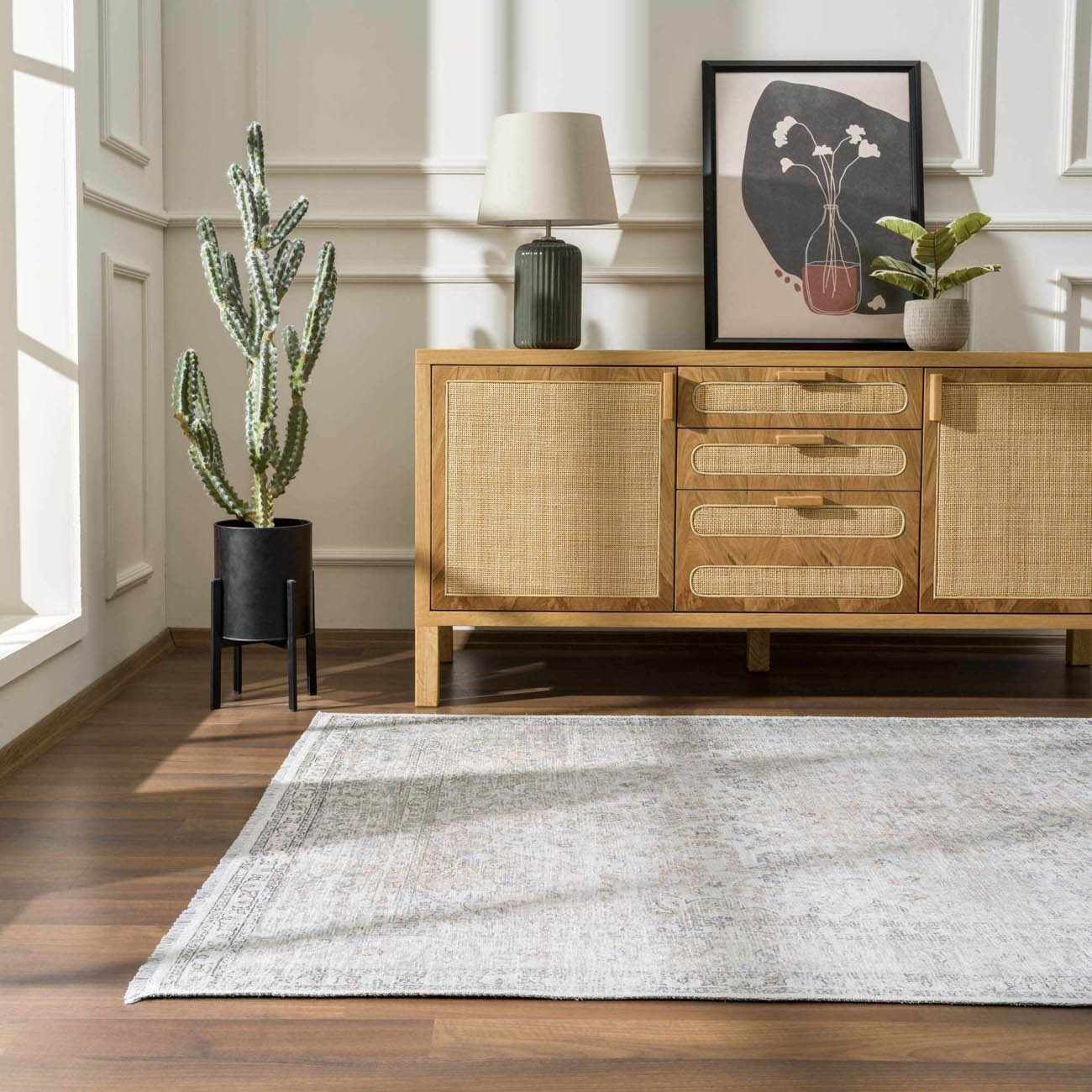 Cream Holi-2301 Washable Area Rug - Ornate Home