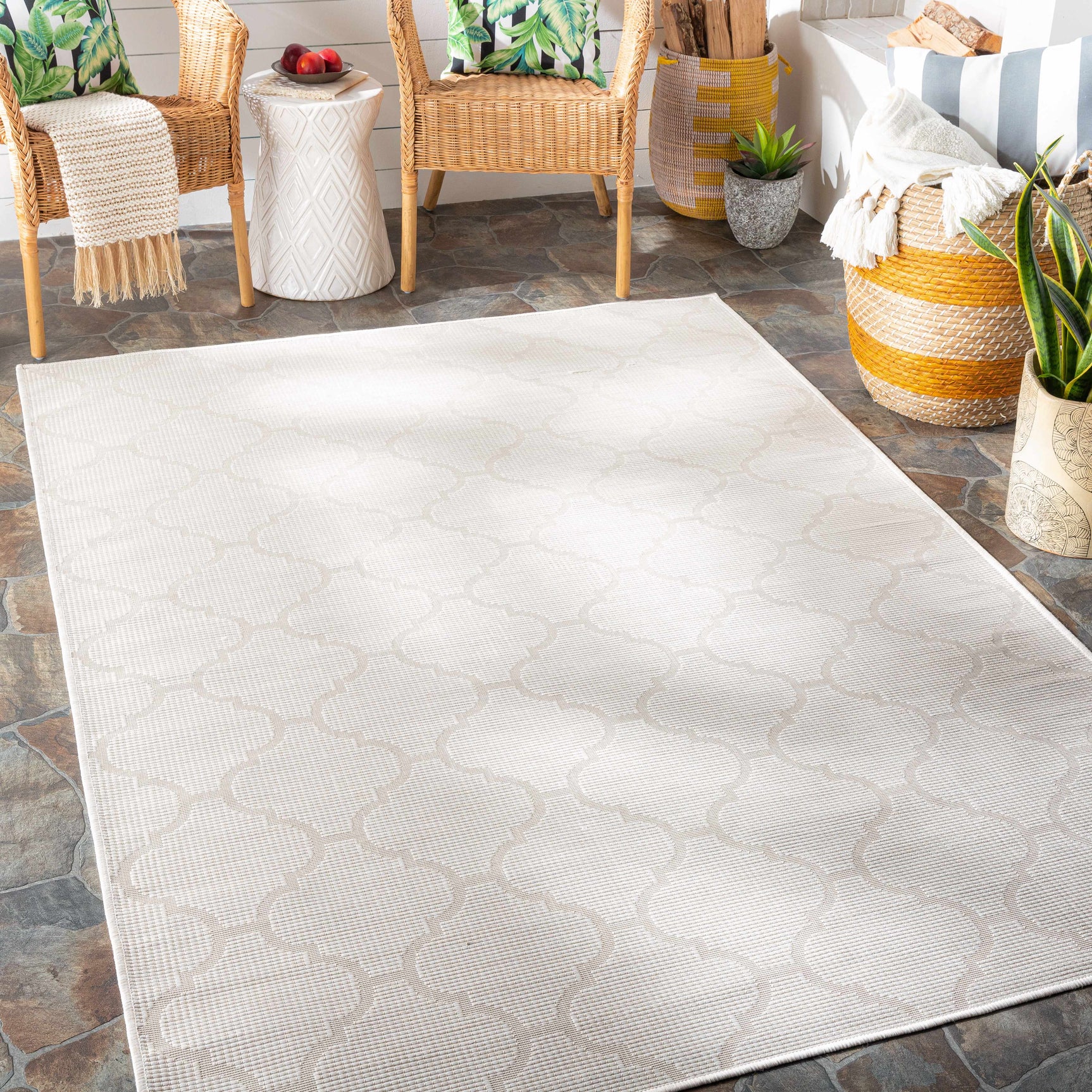 Cream Moolap Outdoor Rug - Clearance - Ornate Home