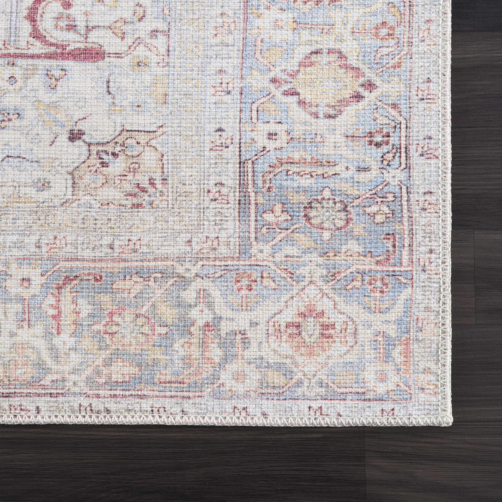 Cream Rust Leeston Washable Rug - Clearance - Ornate Home