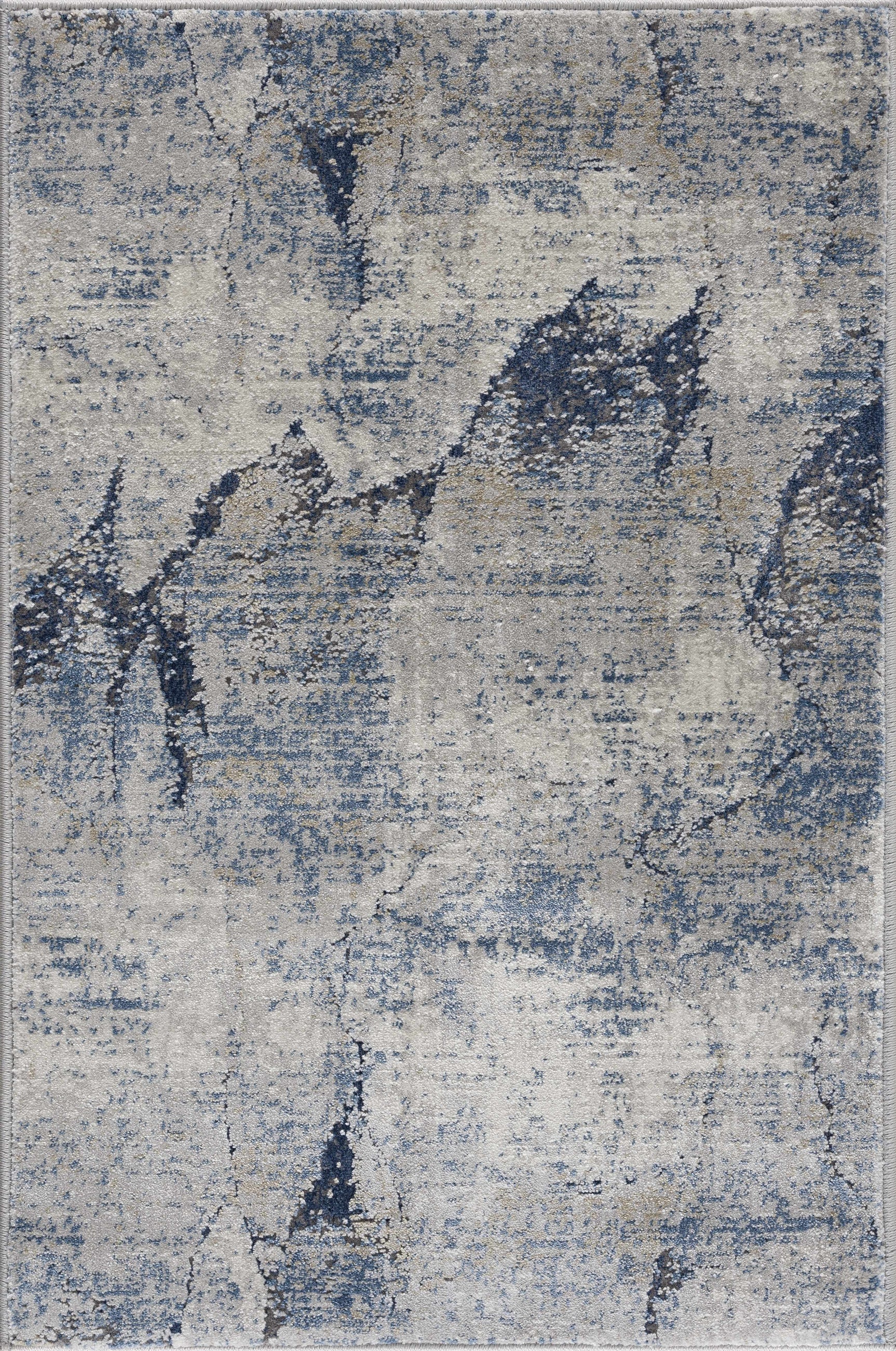 Creighton Blue Marble Textured Luxe Rug - Ornate Home