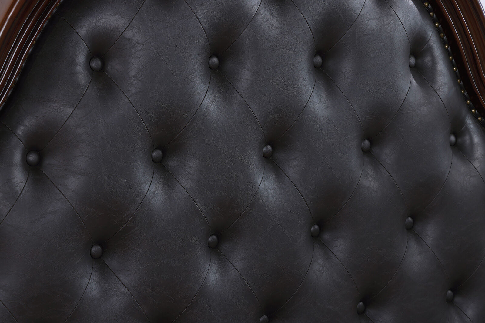 Cremona Dark Cherry E.King Bed Leatherette - Ornate Home