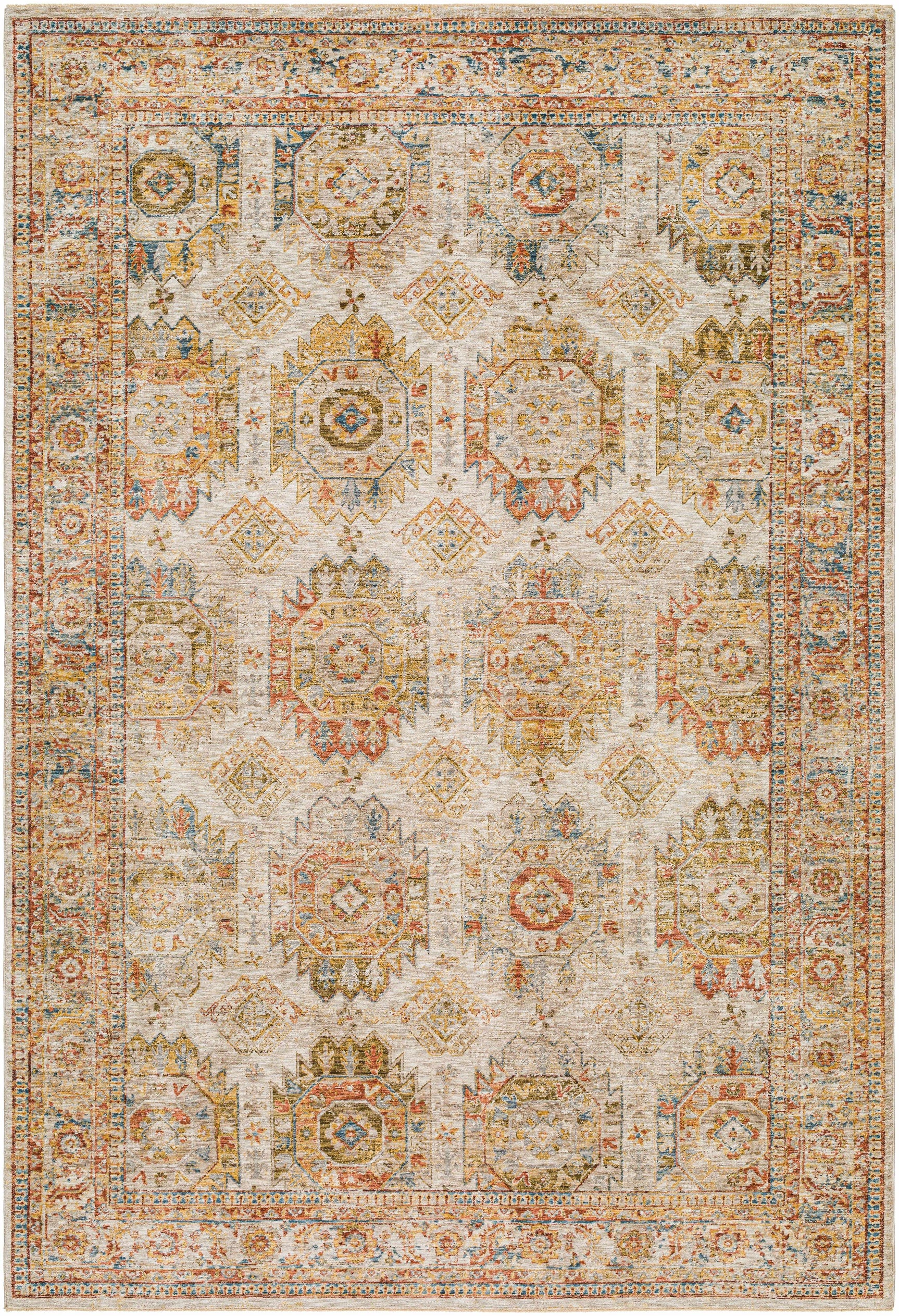 Crescentia Cream Textured Rug with Fringes - Ornate Home