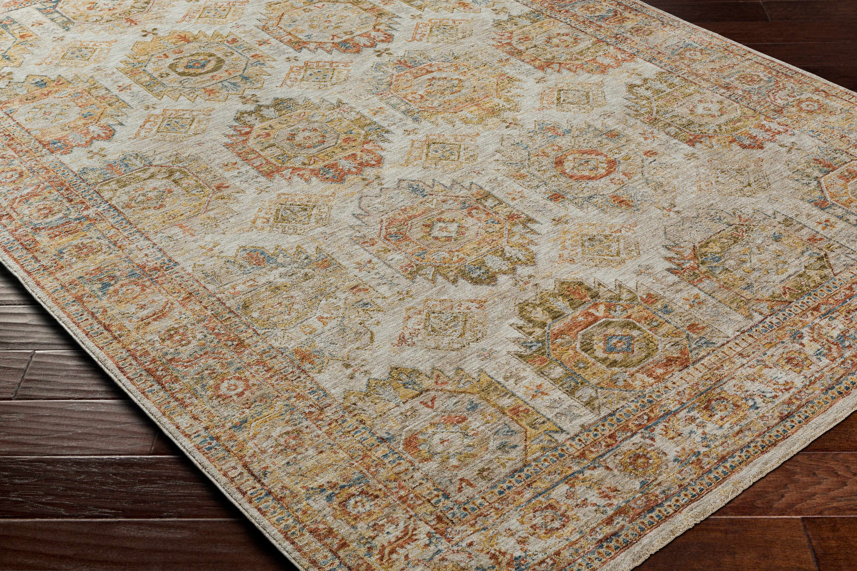 Crescentia Cream Textured Rug with Fringes - Ornate Home