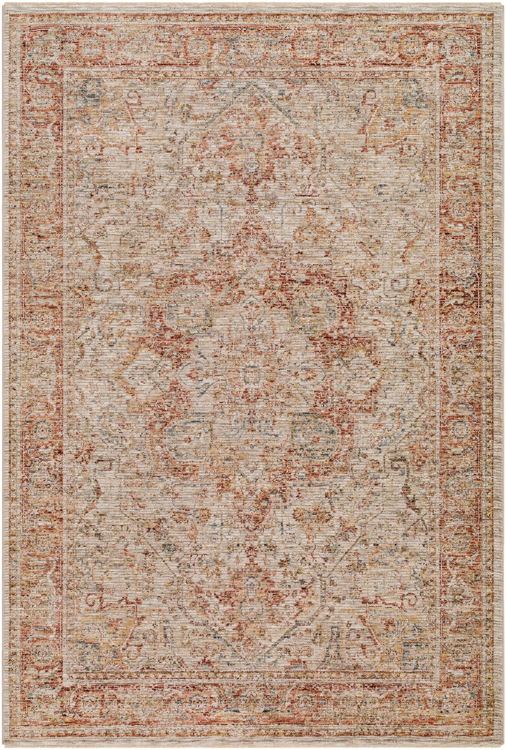 Cress Rust Rich Textured Traditional Rug - Ornate Home