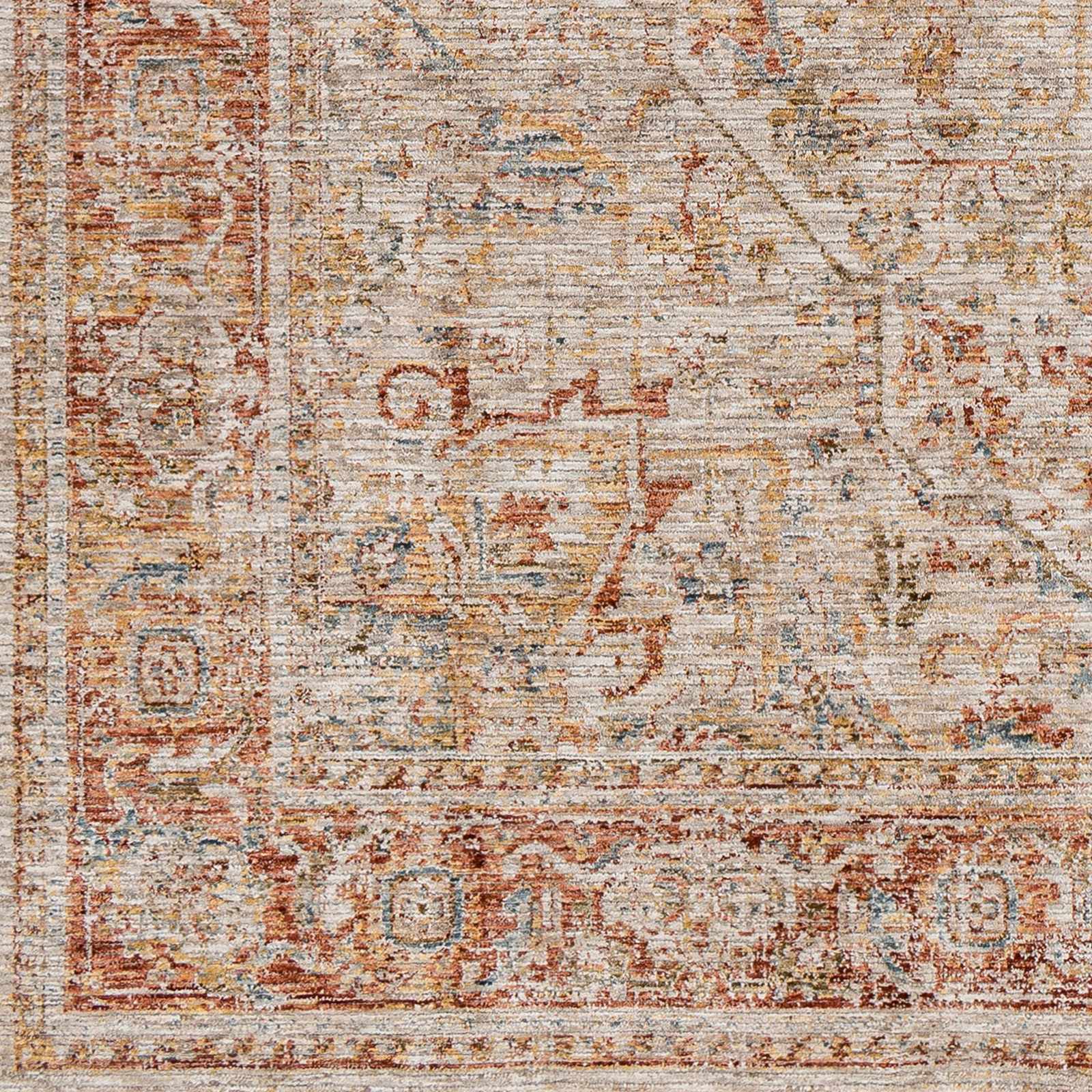 Cress Rust Rich Textured Traditional Rug - Ornate Home