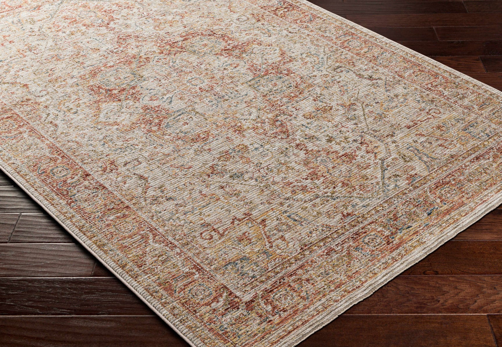 Cress Rust Rich Textured Traditional Rug - Ornate Home