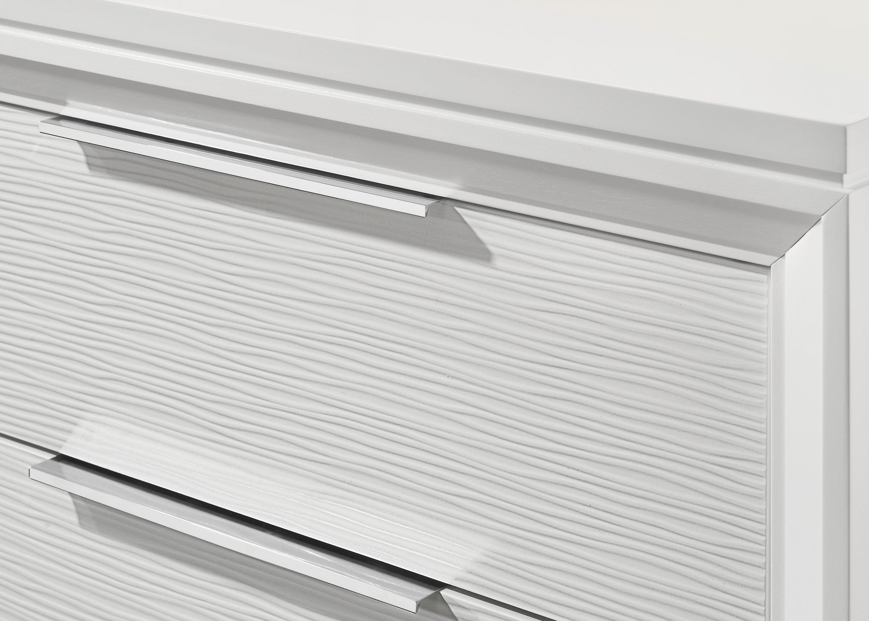 Cressida White Upholstered LED Panel Bedroom Set - Ornate Home