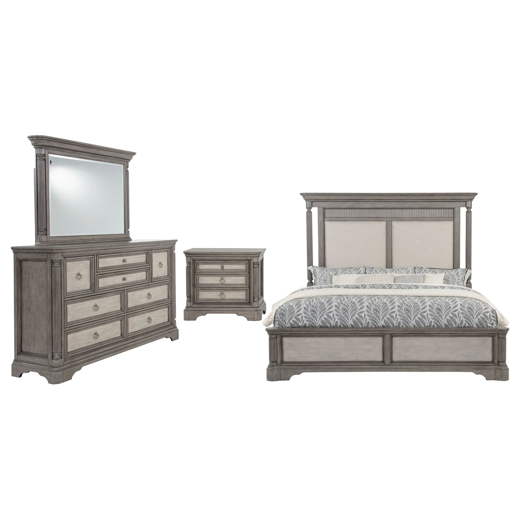 Cresswell Taupe 4-Piece California King Bedroom Set - Ornate Home