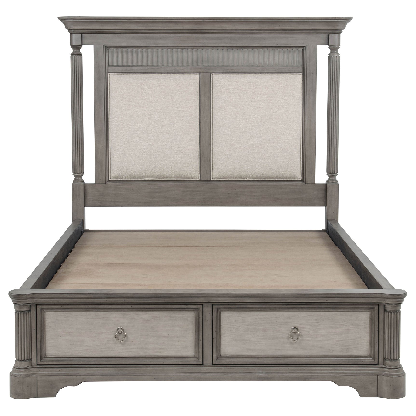Cresswell Taupe 4-Piece California King Storage Bedroom Set - Ornate Home