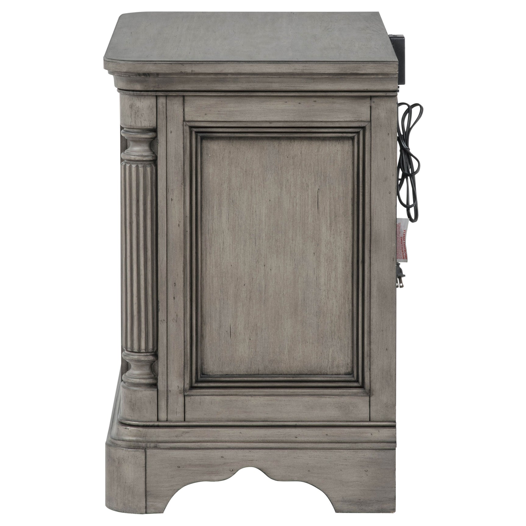 Cresswell Weathered Taupe 3-drawer Nightstand Bedside Table - Ornate Home
