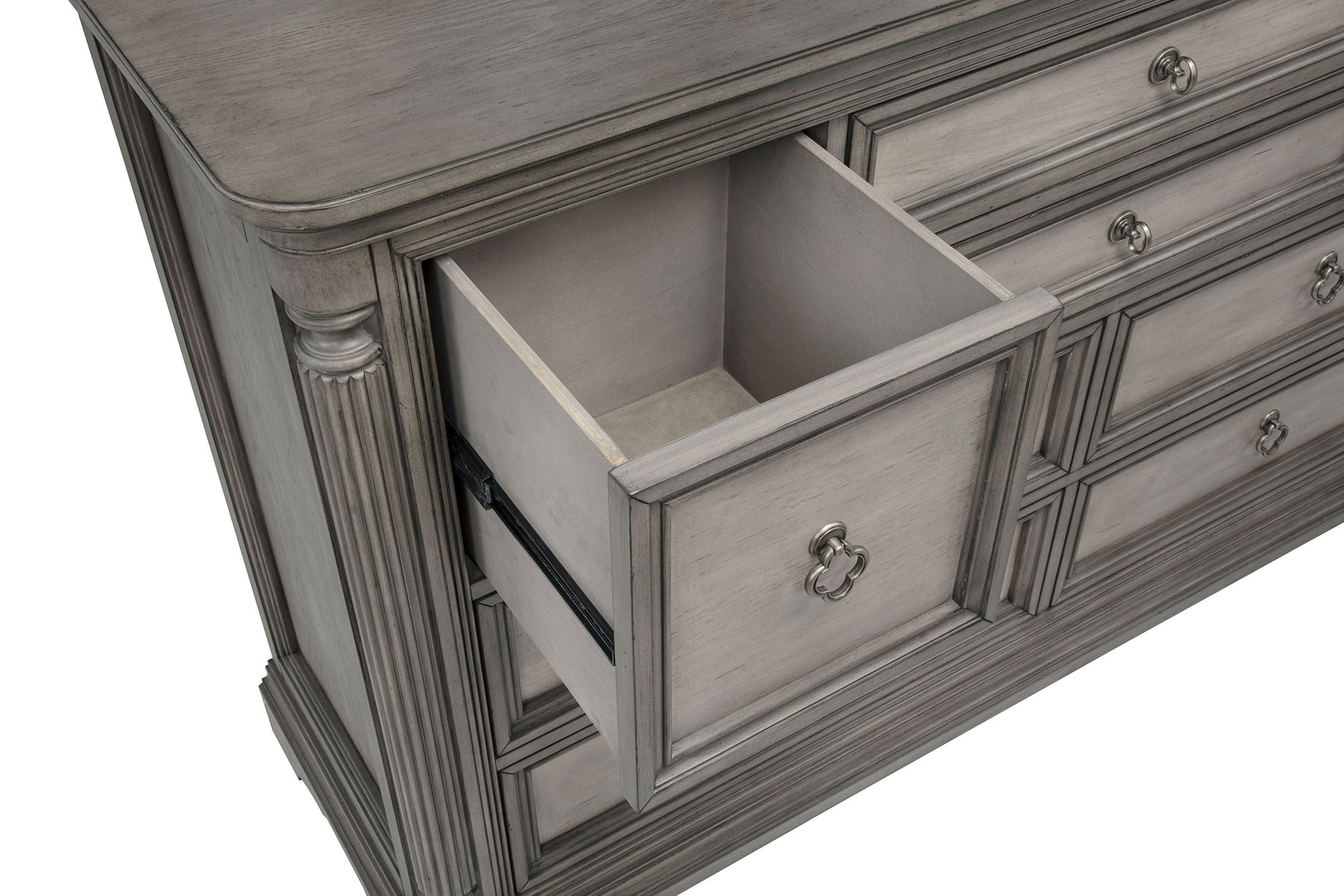 Cresswell Weathered Taupe 8-drawer Dresser With Mirror - Ornate Home