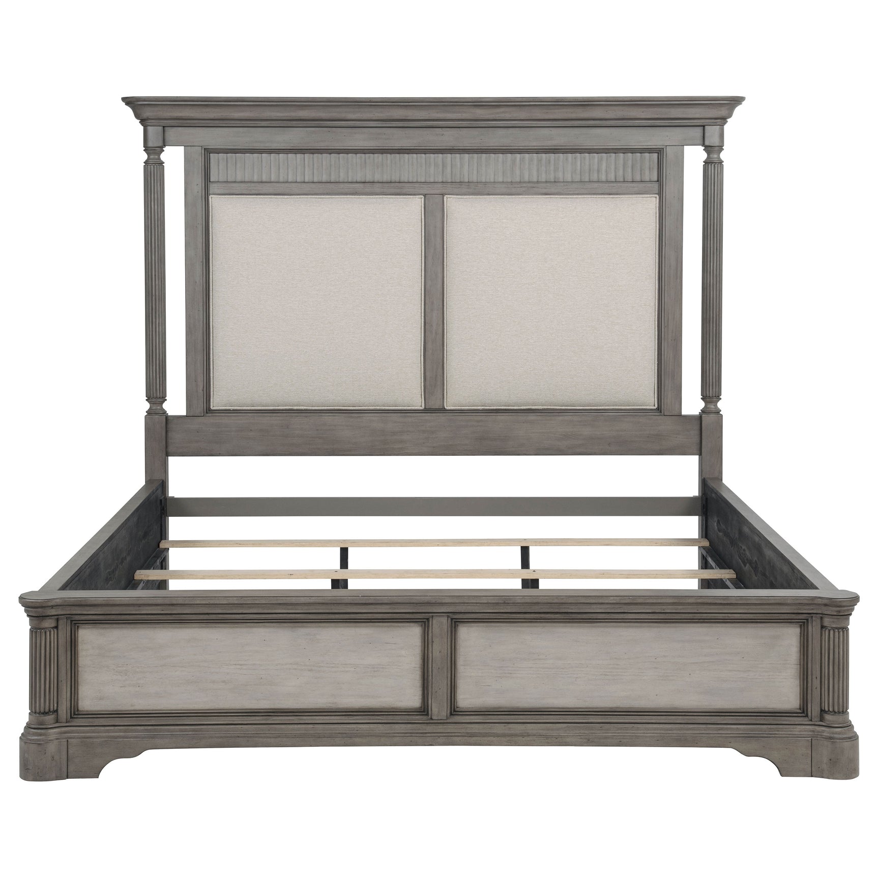 Cresswell Weathered Taupe Queen Upholstered Panel Bed - Ornate Home