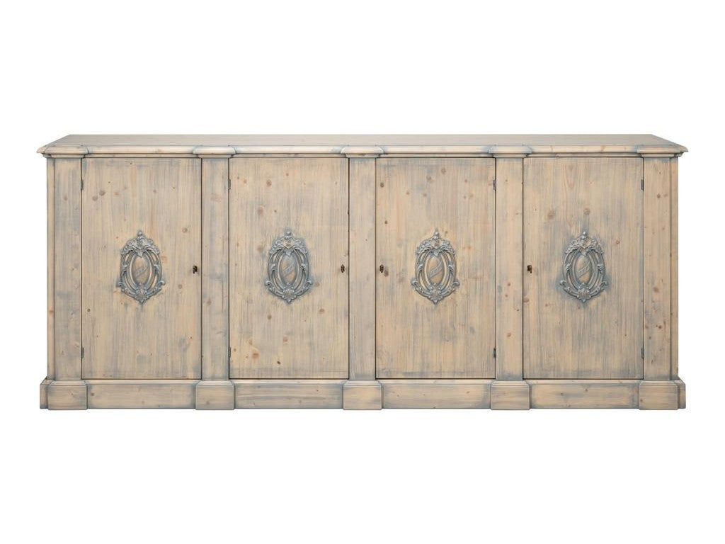 Crested Beige Wall Cabinet - Ornate Home