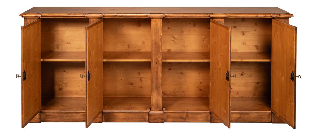 Crested Brown Wall Cabinet - Ornate Home