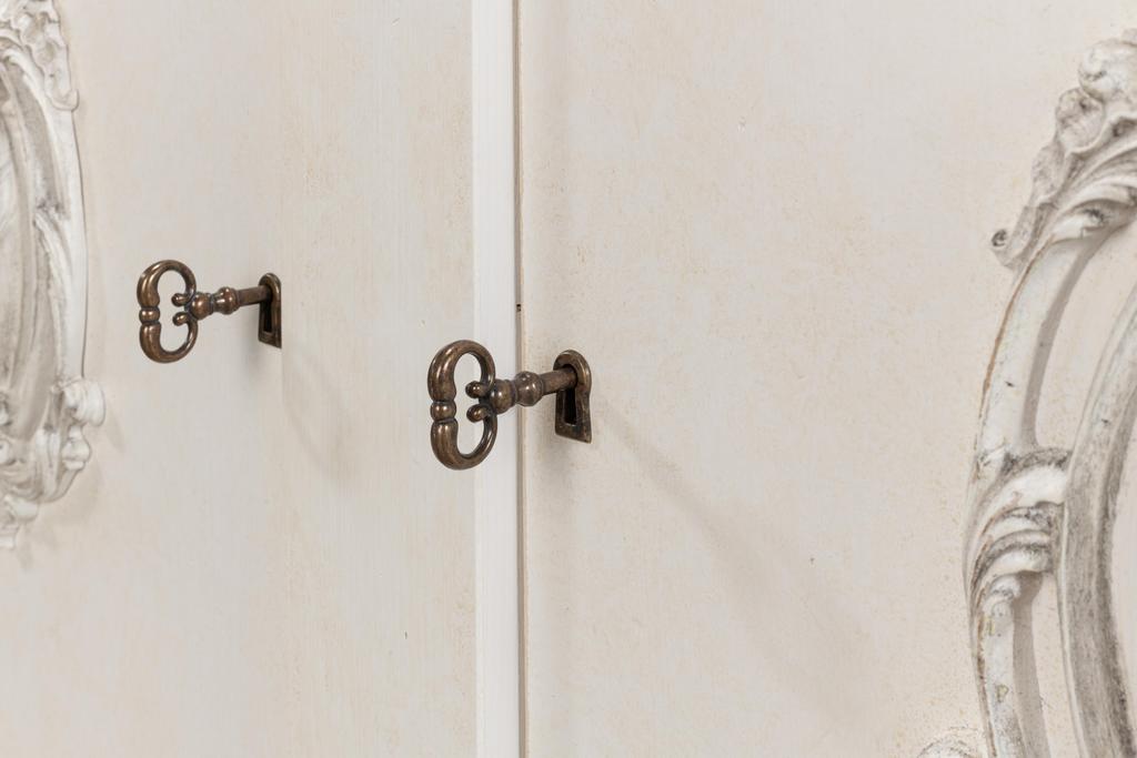 Crested White Wall Cabinet - Ornate Home