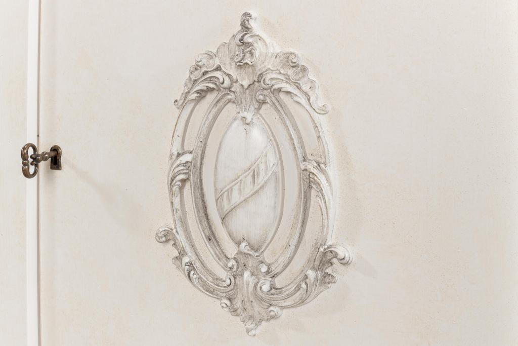 Crested White Wall Cabinet - Ornate Home