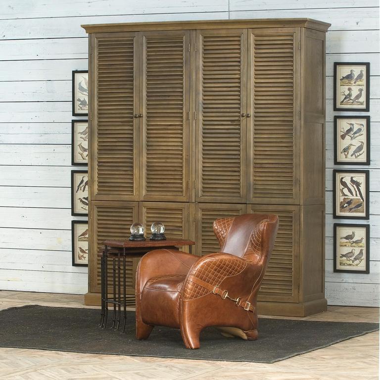 Croc Brown Leather Nesting Tables (Set of 3) - Ornate Home