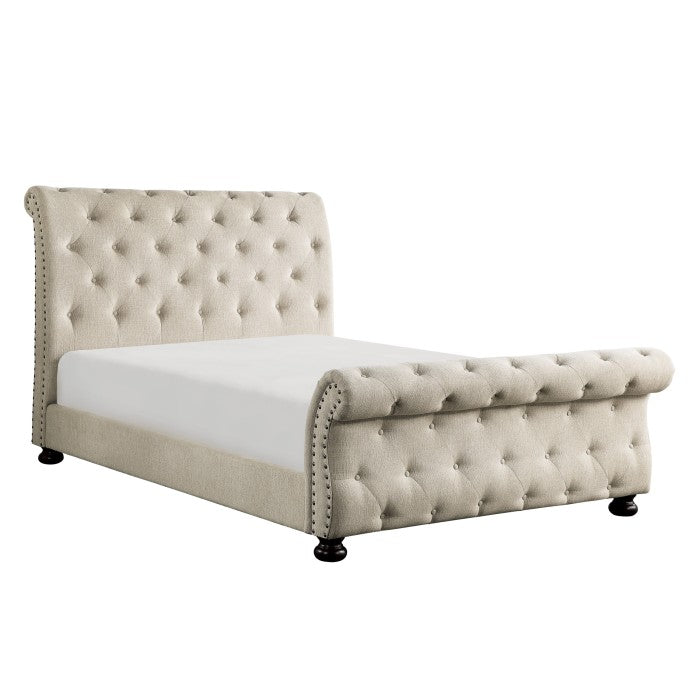 Crofton Beige Queen Bed - Ornate Home