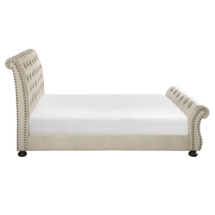 Crofton Beige Queen Bed - Ornate Home