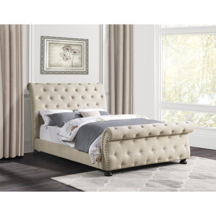 Crofton Beige Queen Bed - Ornate Home