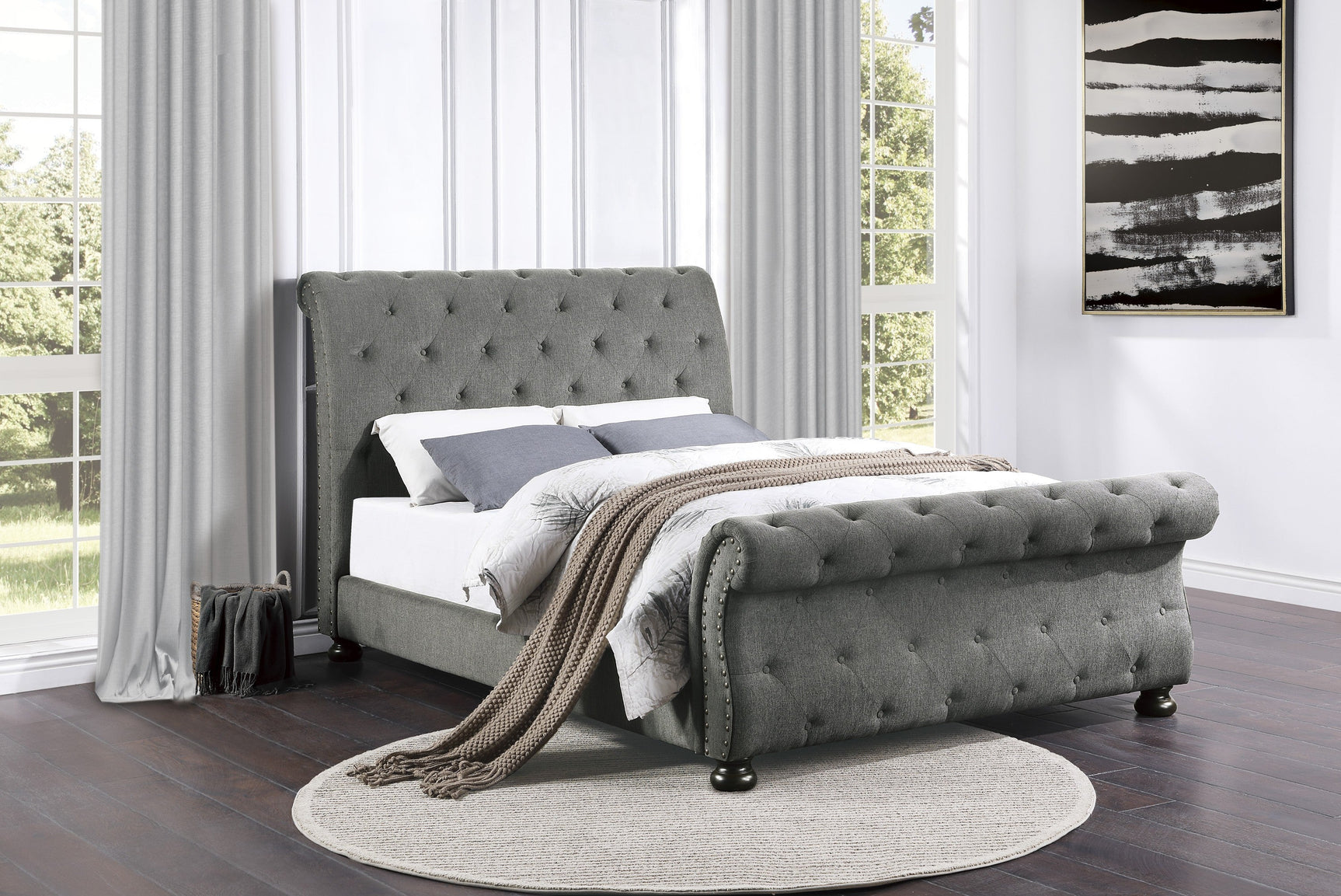Crofton Dark Gray Eastern King Bed - Ornate Home