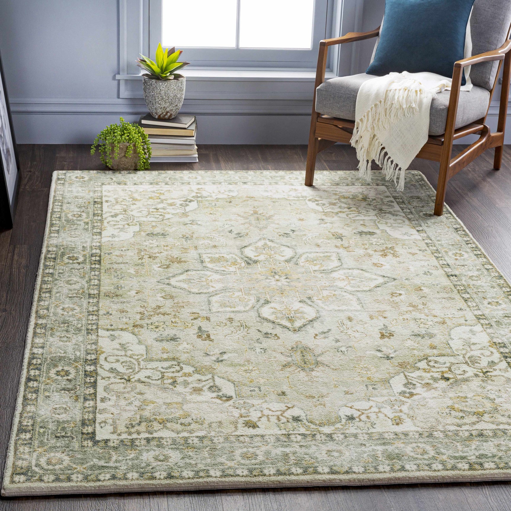 Crondall Sage Traditional Area Rug - Ornate Home