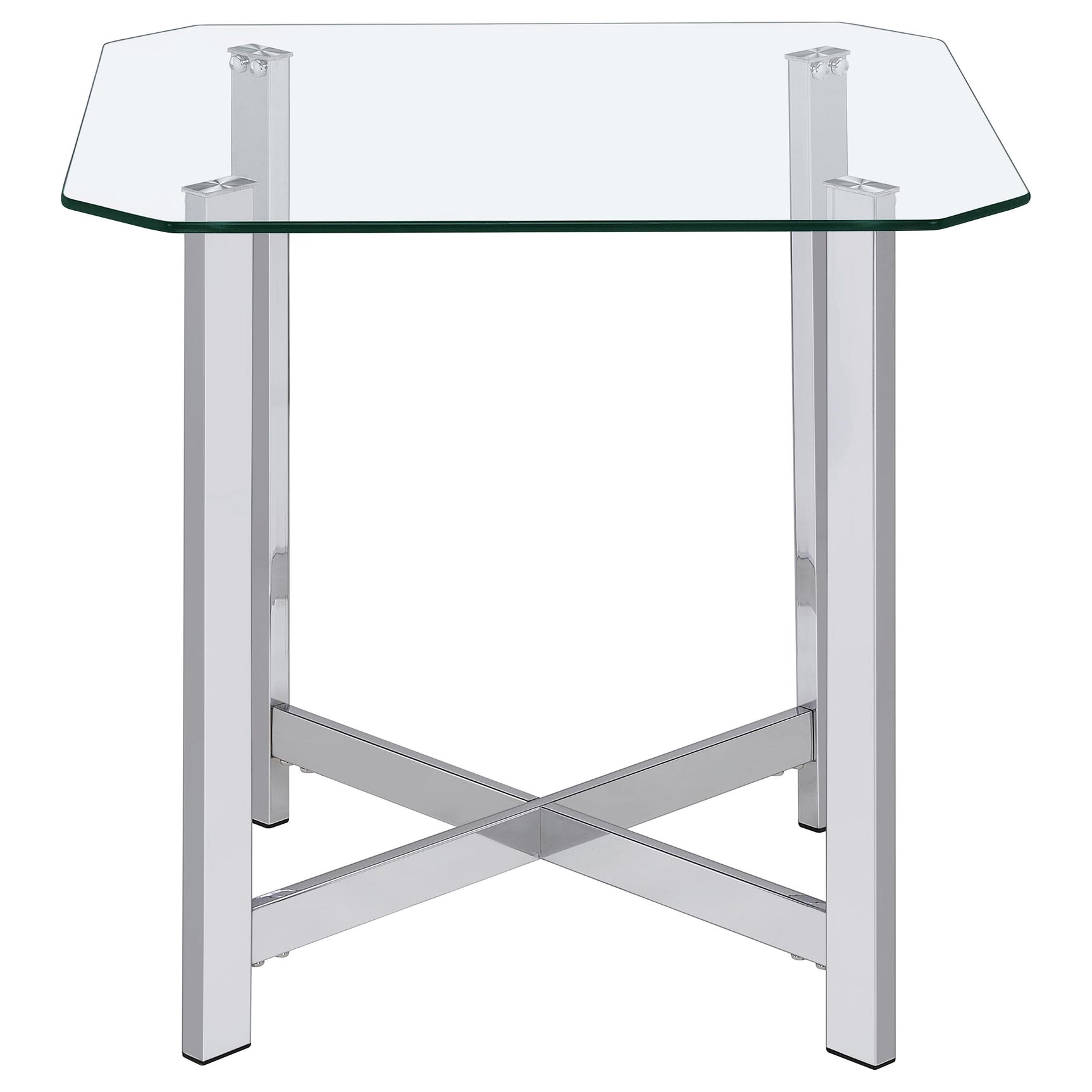 Cronin Chrome 2-piece Tempered Glass Top Coffee Table Set - Ornate Home