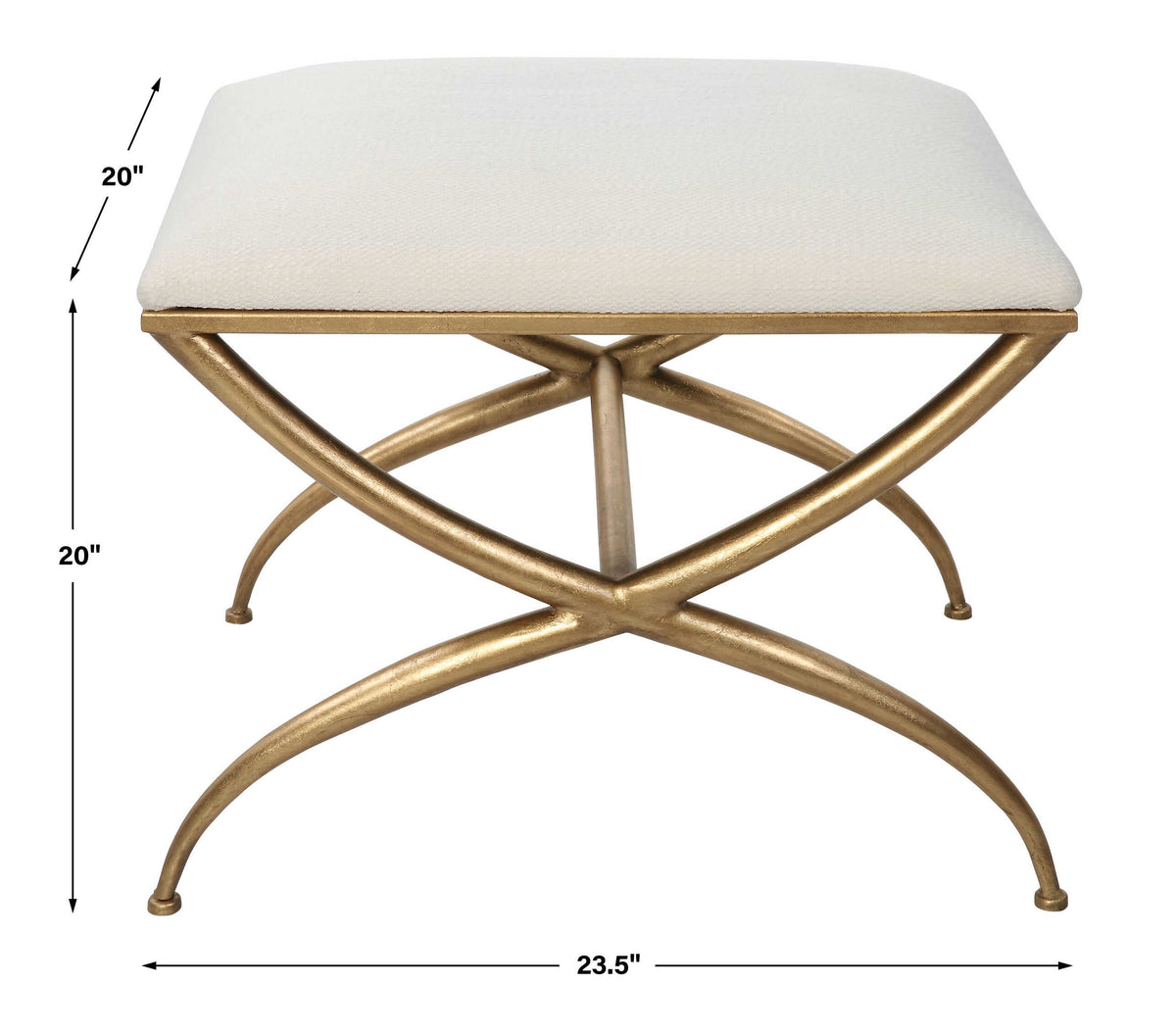 Crossing White Small Bench - Ornate Home