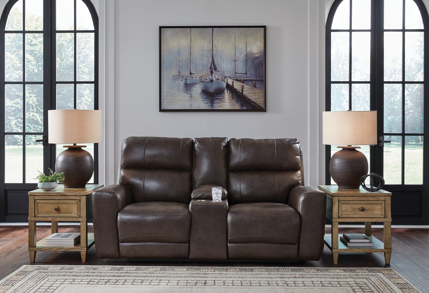 Crossplex Smoke Power Reclining Sofa, Loveseat and Recliner (Online Special Price) - Ornate Home