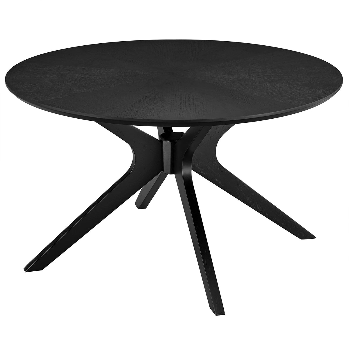 Crossroads Black Round Wood Coffee Table - Ornate Home