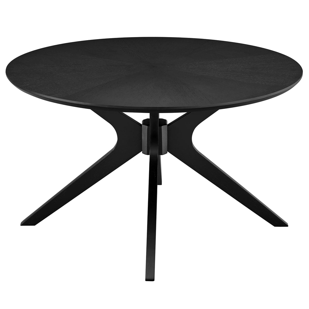 Crossroads Black Round Wood Coffee Table - Ornate Home