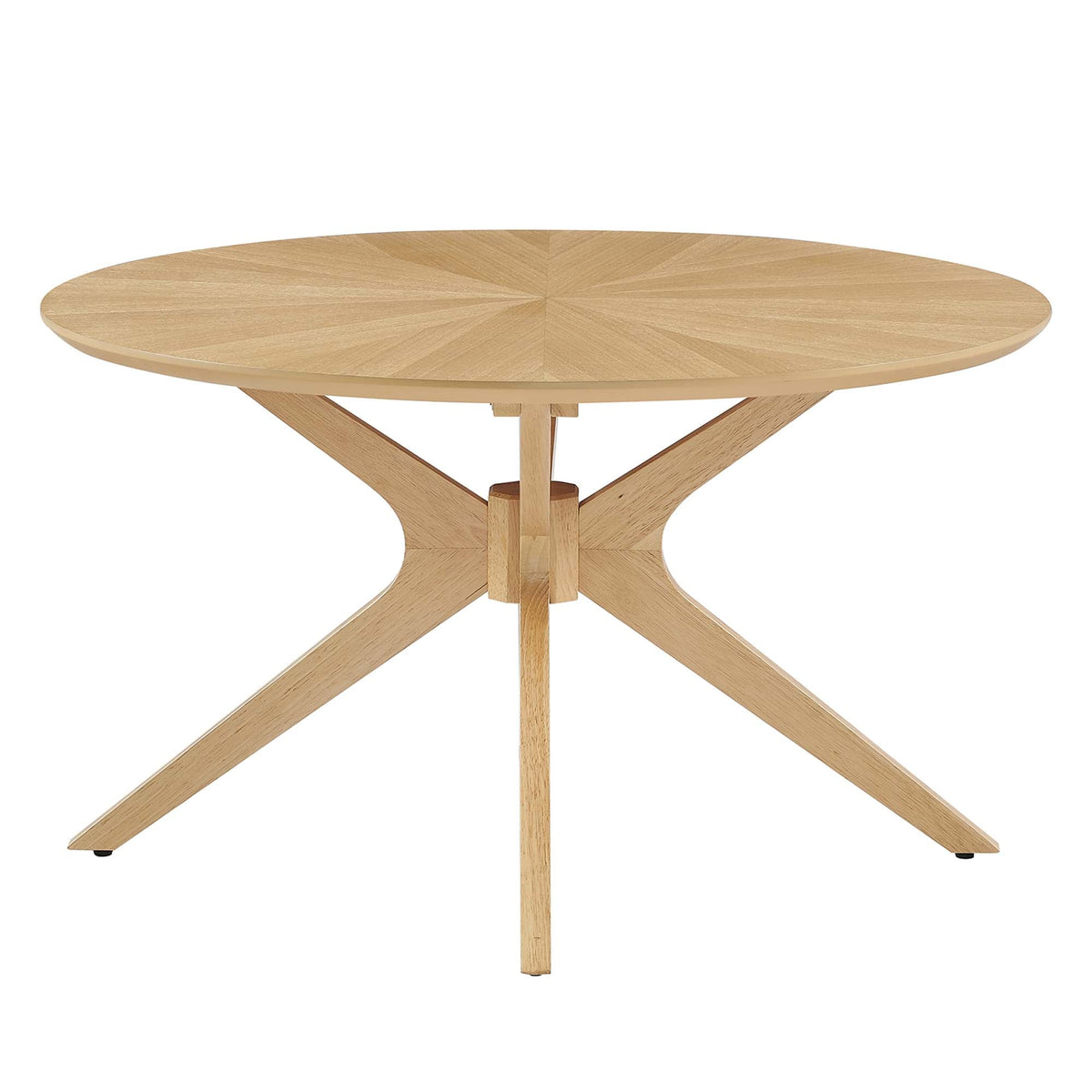 Crossroads Oak Round Wood Coffee Table - Ornate Home