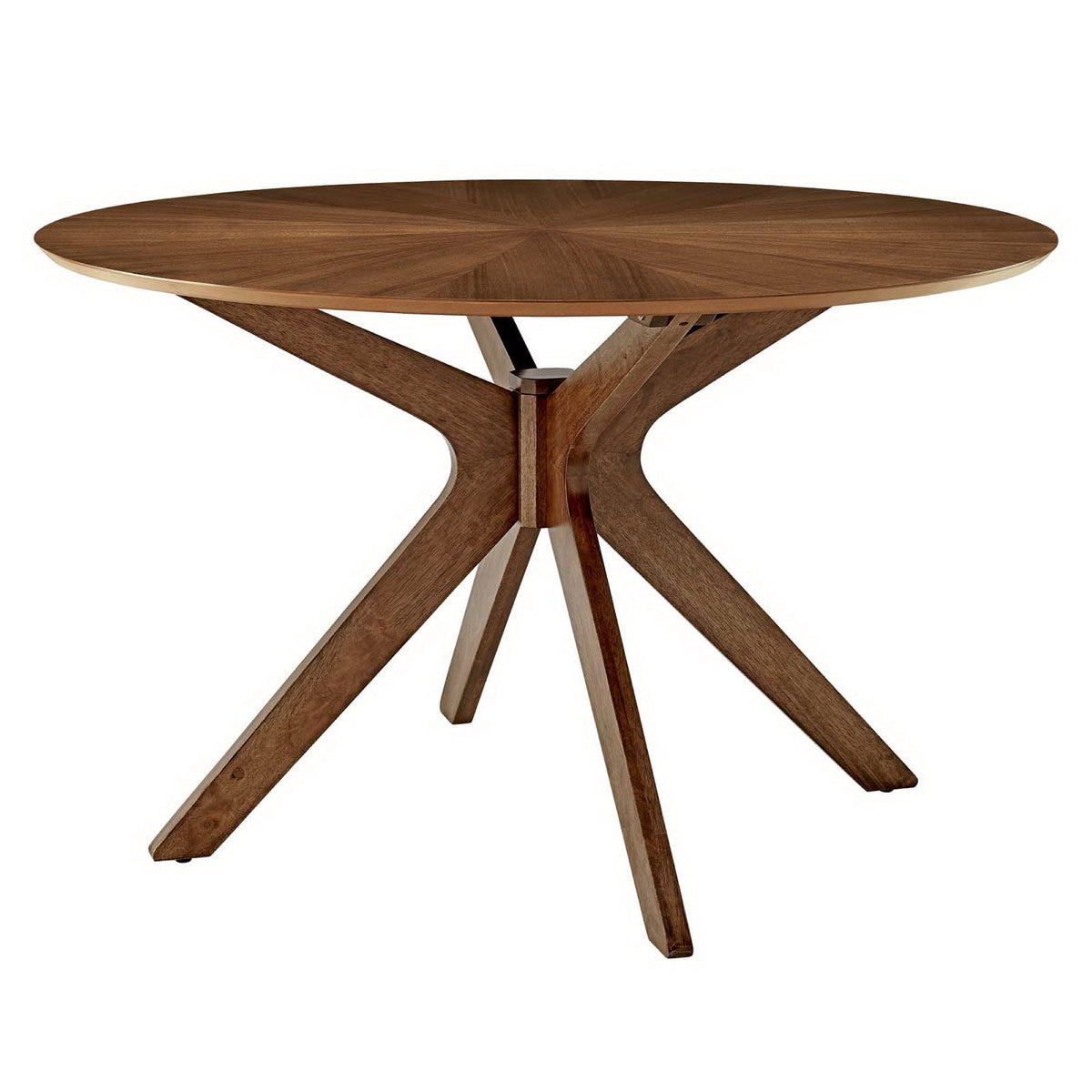 Crossroads Walnut 47" Round Wood Dining Table - Ornate Home
