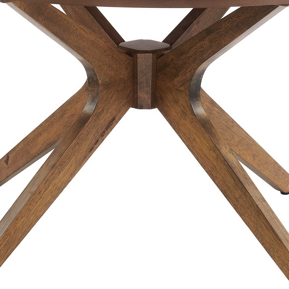 Crossroads Walnut Round Wood Coffee Table - Ornate Home
