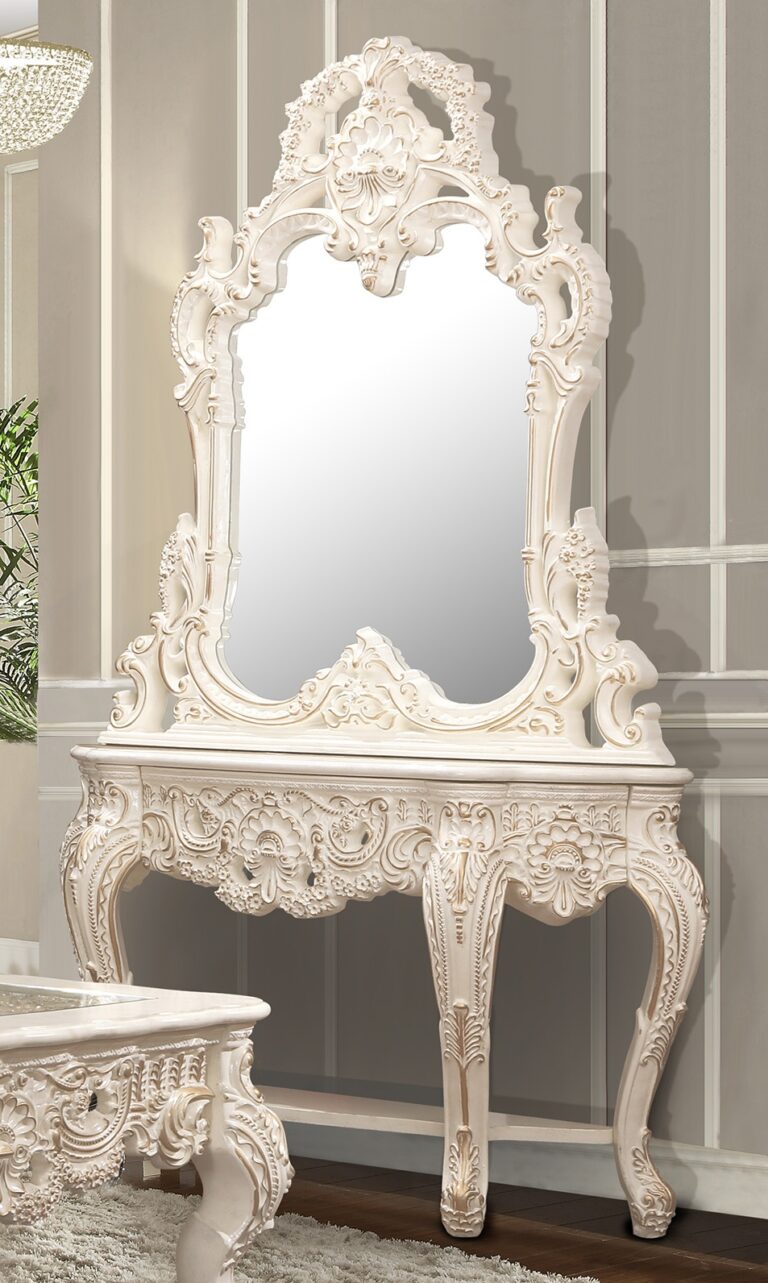 Crown Heritage Ivory/Gold Highlights Console Table / HD-CON998I - Ornate Home