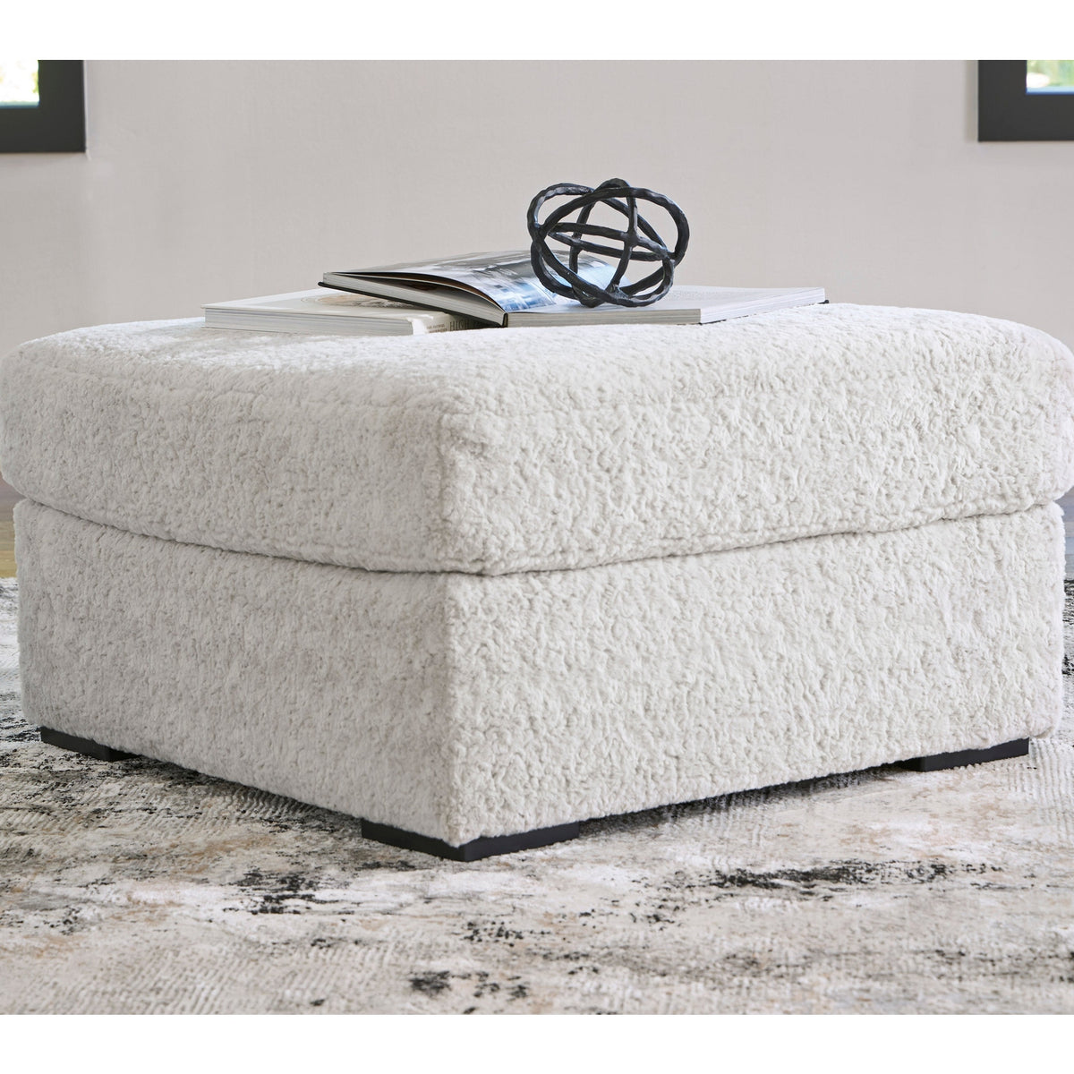 Ashley Furniture Cuddle Arctic Plush Oversized Accent Ottoman | Ornate Home