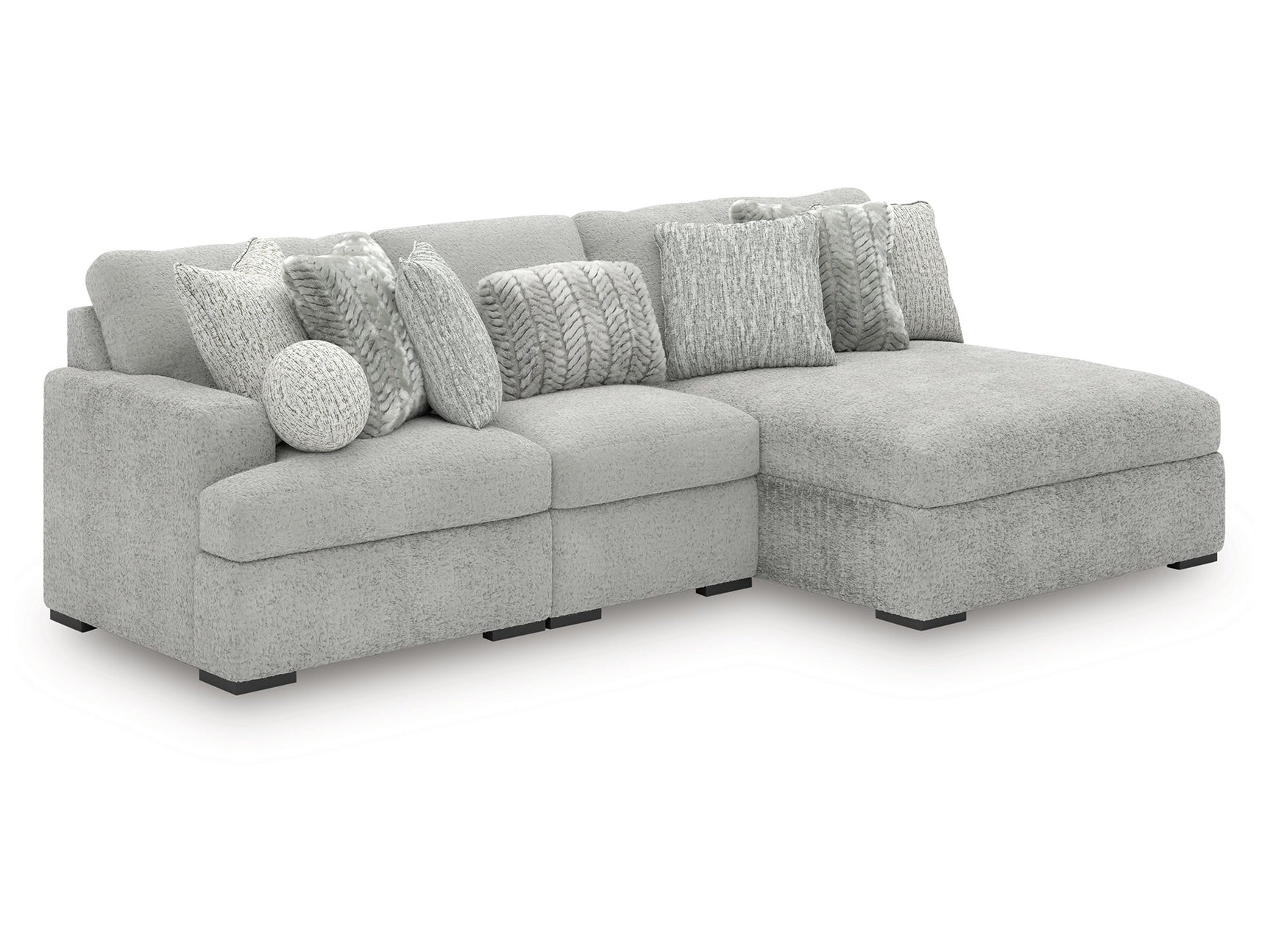 Cuddle Plush Arctic 3-Piece Sectional with Chaise - Ornate Home