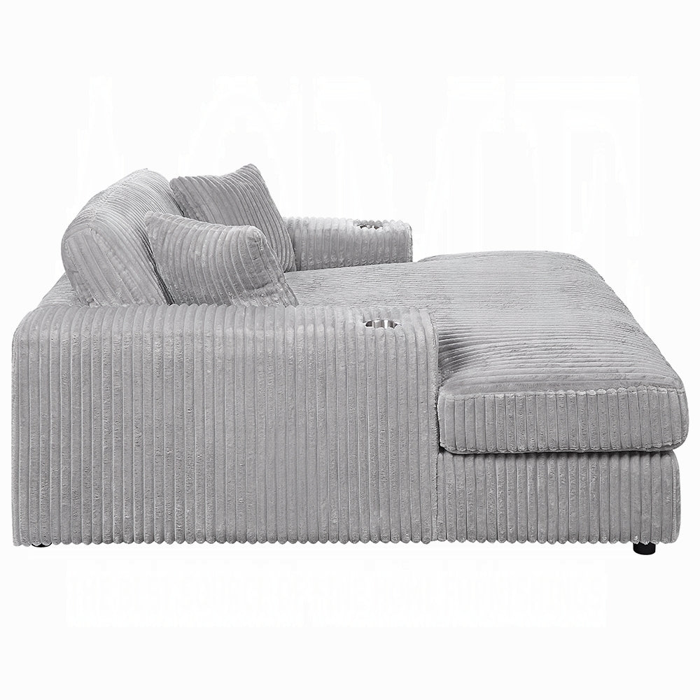 Cuddler Beige Mega Chaise Lounge w/ Dual Cupholders - Ornate Home