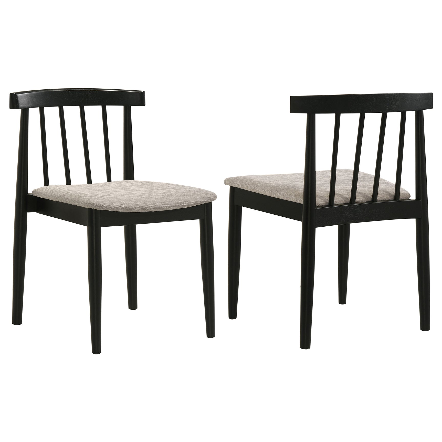 Cullen Black/Wheat Dining Side Chair Upholstered Seat (Set of 2) - Ornate Home