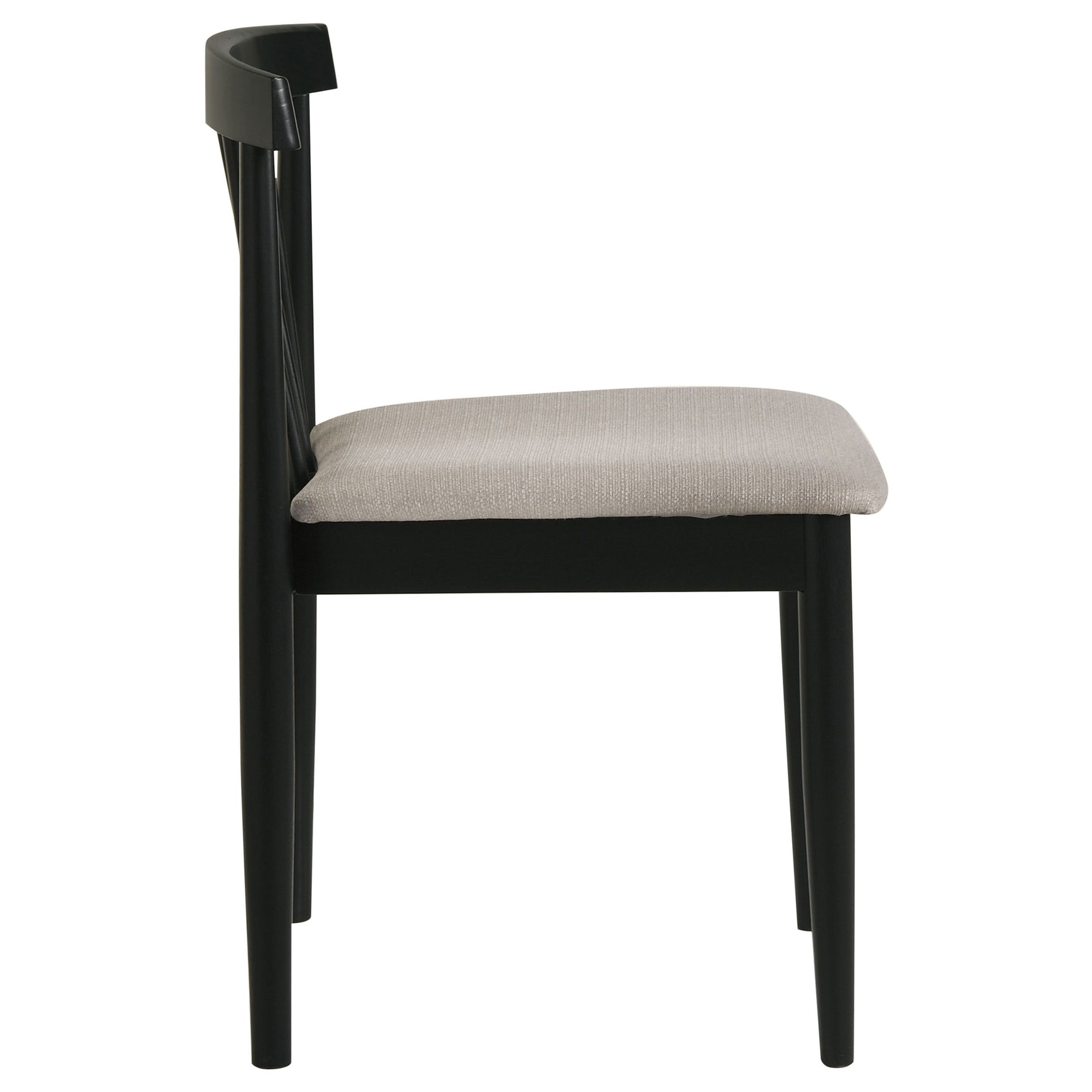 Cullen Black/Wheat Dining Side Chair Upholstered Seat (Set of 2) - Ornate Home