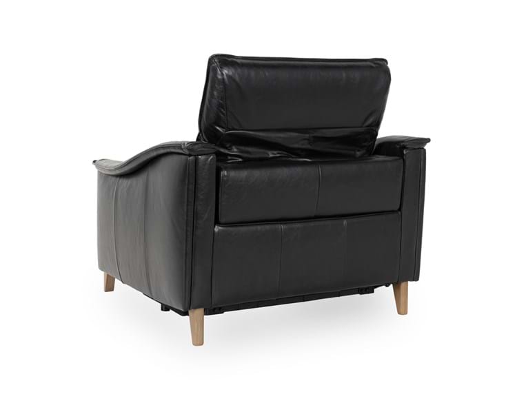 Cullman Black Leather Power Recliner Accent Chair - Ornate Home