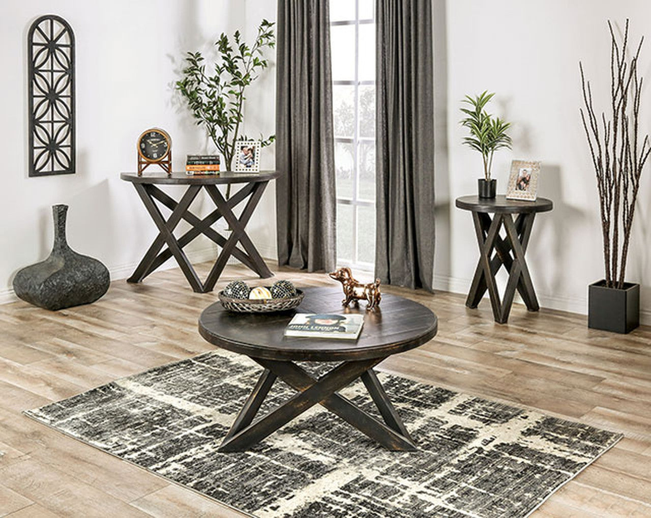 Culver Rustic Black Sofa Table - Ornate Home
