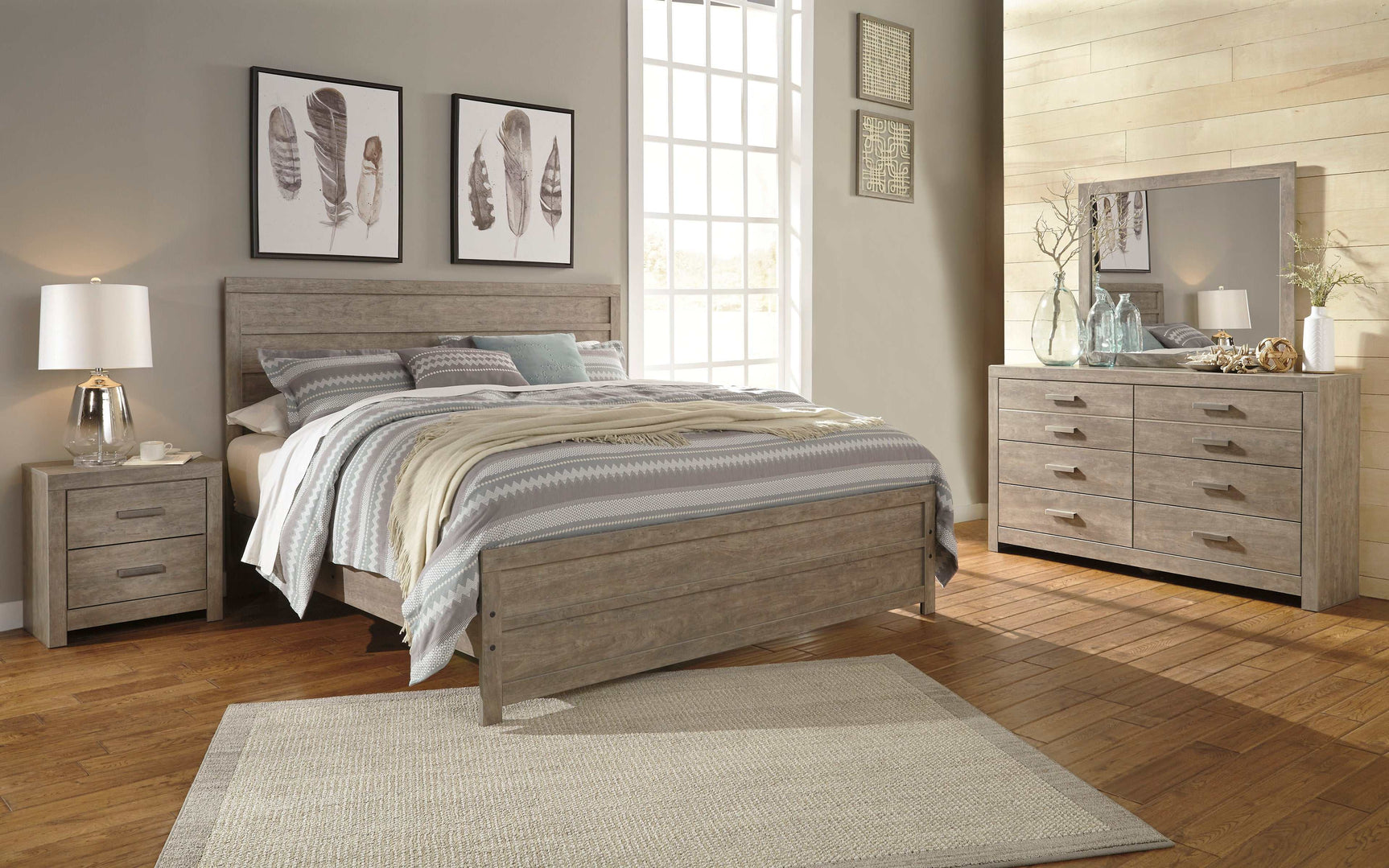 Culverbach Gray King Panel Bed - Ornate Home