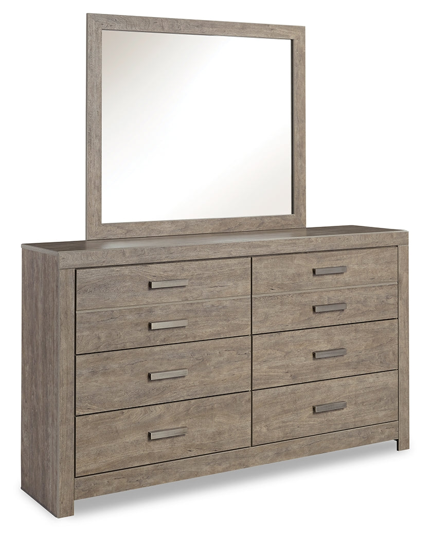 Culverbach Gray King Panel Bedroom Set with Dresser, Mirror, Chest and Nightstand - Ornate Home