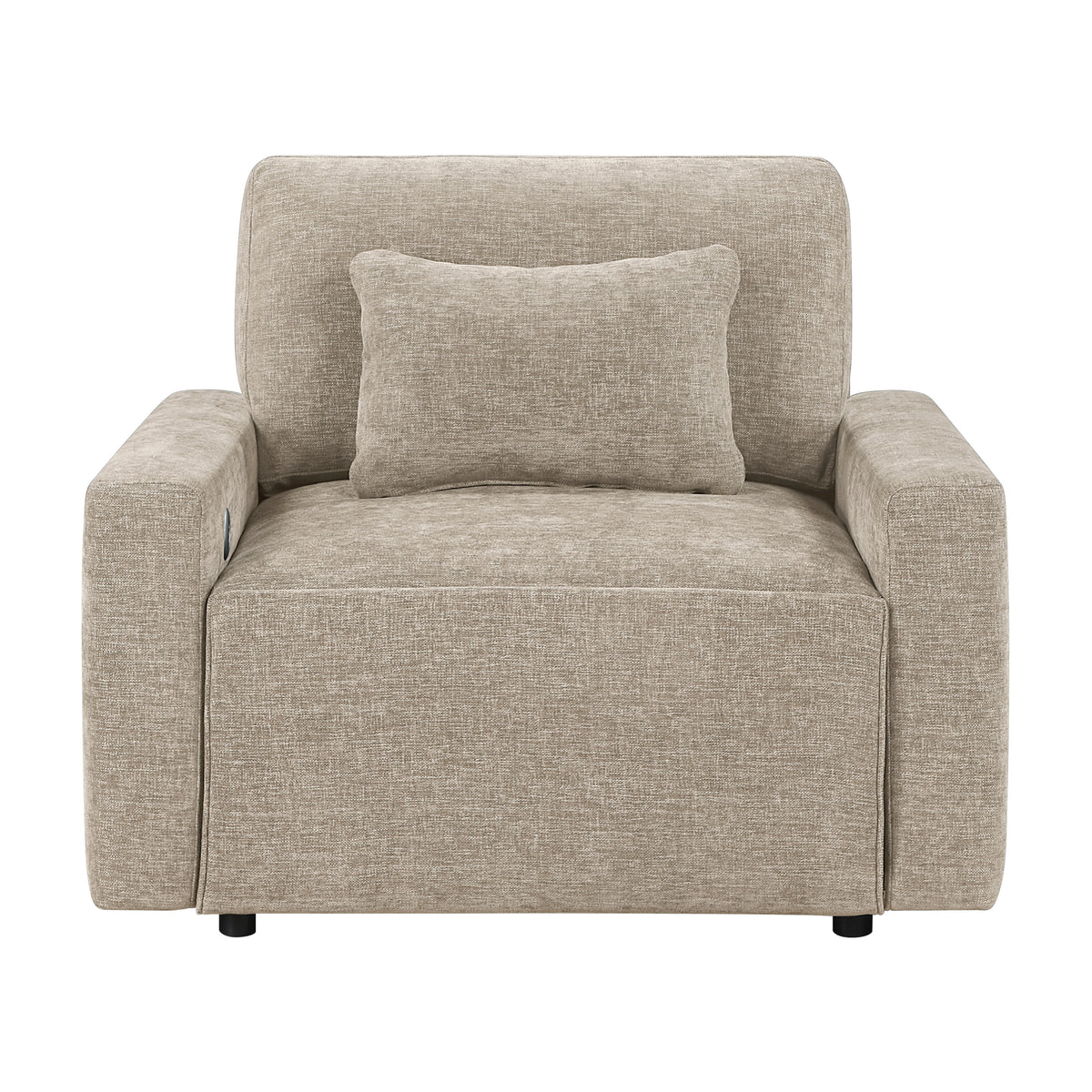 Cumulus Beige Convertible Sleeper Chair With Charging Ports - Ornate Home