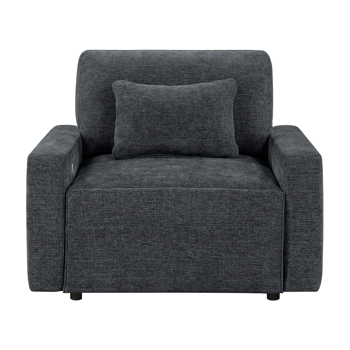 Cumulus Gray Convertible Sleeper Chair With Charging Ports - Ornate Home