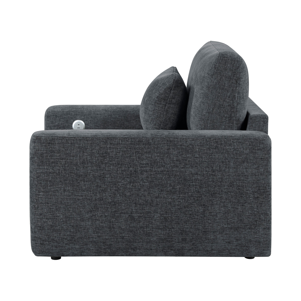 Cumulus Gray Convertible Sleeper Chair With Charging Ports - Ornate Home